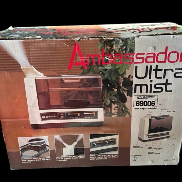 Vintage Ambassador/Sunbeam Ultrasonic Humidifier Model 69006 Made In Japan NEW - Picture 12 of 12